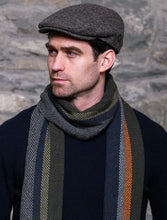 Hanna Hats Traditional Irish Tweed Wool Vintage Cap green herringbone