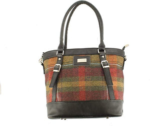 Mucros Weavers Tweed & PU Leather Handbag - Made In Ireland - Kelly Style