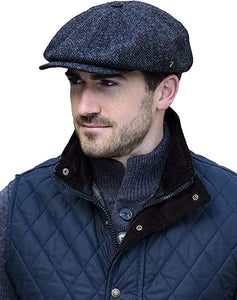 Mucros Weavers Newsboy Tweed Cap Irish Hat for Men's 8 Piece Flat Driving Cap Made in Ireland