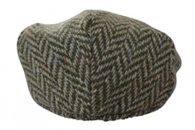 Hanna Hats Traditional Irish Tweed Wool Vintage Cap green herringbone