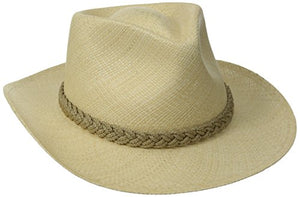 Scala Men's Panama Outback Hat, Natural, Medium