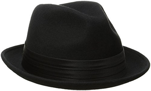 Scala Classico Men's Crushable Felt Safari With Leather Hat,Black,M