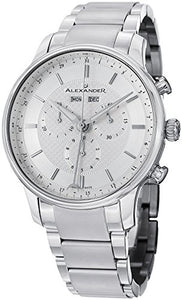Alexander Statesman Chieftain Men's Multi-function Chronograph Silver Dial Stainless Steel Swiss Made Watch A101B-01