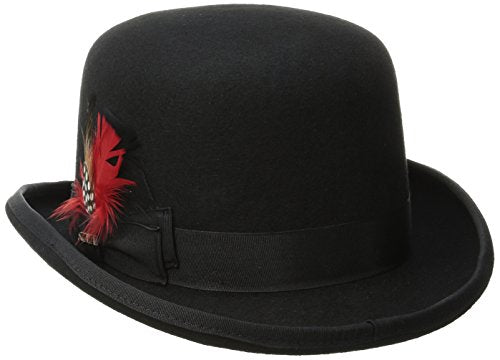 Scala Men's Wool Felt Derby Hat, Black, Medium