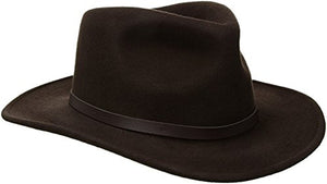 Scala Classico Men's Crushable Felt Outback Hat, Chocolate, X-Large