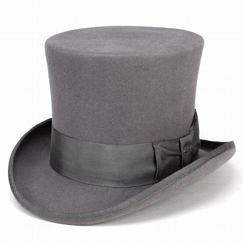 Scala Men's Wool Felt Top Hat - Grey - Small