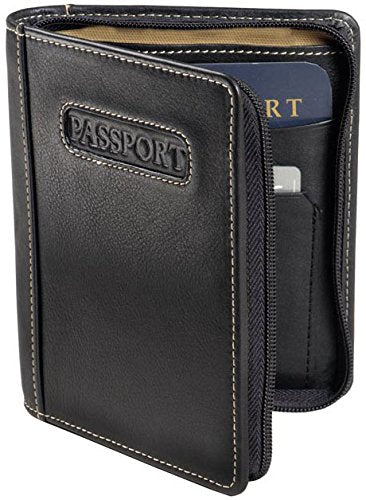 Deluxe Zip-Around Passport Case Color: Black