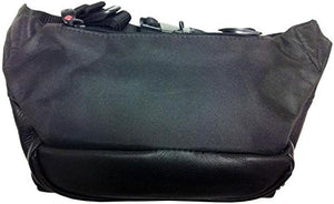 Cowhide Leather Large Fanny Pack Color: Black
