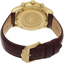 Alexander Heroic Pella Men's Multi-function Chronograph Brown Leather Strap Yellow Gold Plated Swiss Made Watch A021-05