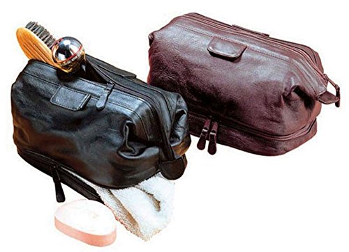 Cowhide Leather Travel Kit Color: Black