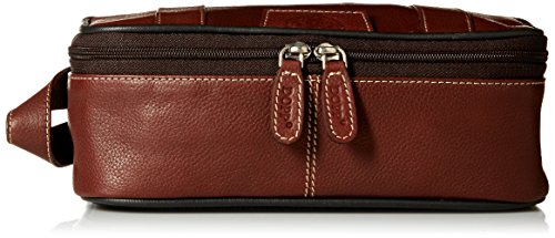 Dopp Men's Country Saddle Leather Top Zip Travel Kit, Brown