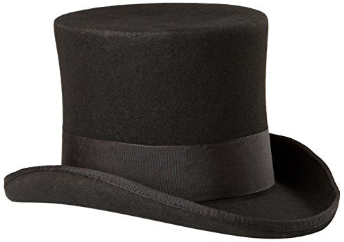 Scala Men's Wool Felt Top Hat, Black, Medium