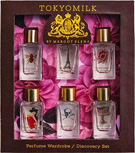 Tokyomilk Classic Eau De Parfum Discovery Set | Perfume Wardrobe: Dead Sexy, Honey & The Moon, Gin & Rosewater, Let Them Eat Cake, French Kiss, Kabuki Fragrance Set by Margot Elena, 7 ml (x6)