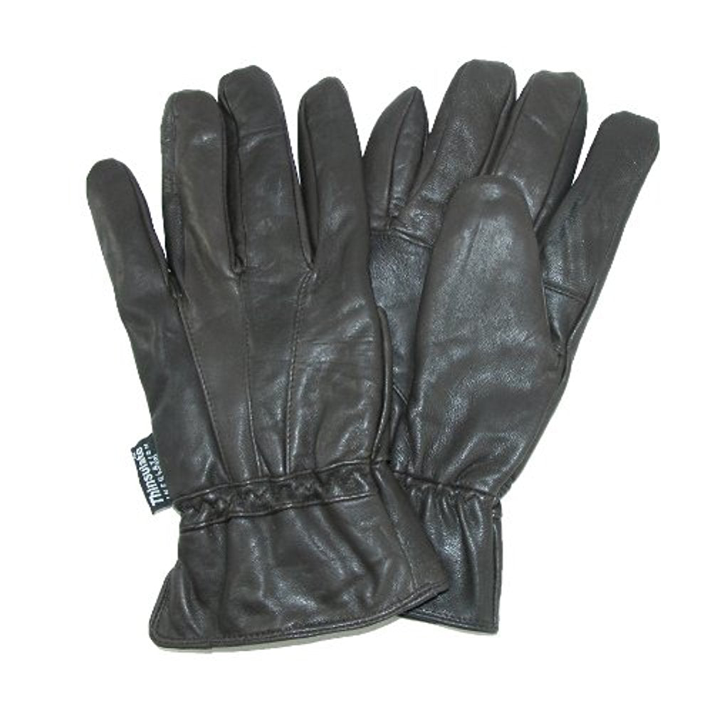 Dorfman Pacific Mens Leather Thinsulate Lined Water Repellent Winter Gloves Small/Medium