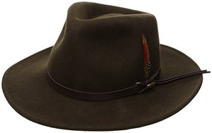 Scala Classico Men's Crushable Felt Outback Hat, Olive, XX-Large