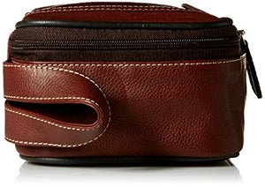 Dopp Men's Country Saddle Leather Top Zip Travel Kit, Brown