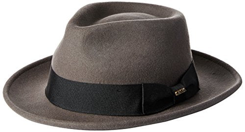 Scala Classico Men's Crushable Water Repelant Wool Felt Fedora Hat, Grey, X-Large