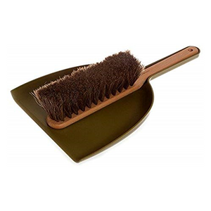 Iris Hantverk Handheld Dustpan & Brush Set with Horsehair in Green