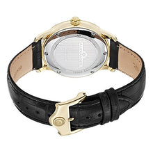 Alexander Statesman Regalia Men's Black Leather Strap Yellow Gold Plated Swiss Made Watch A102-03