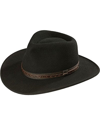 Scala Men's Crushable Wool Outback Hat Black Small