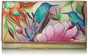 Anuschka Hand Painted RFID Blocking Two Fold French Wallet